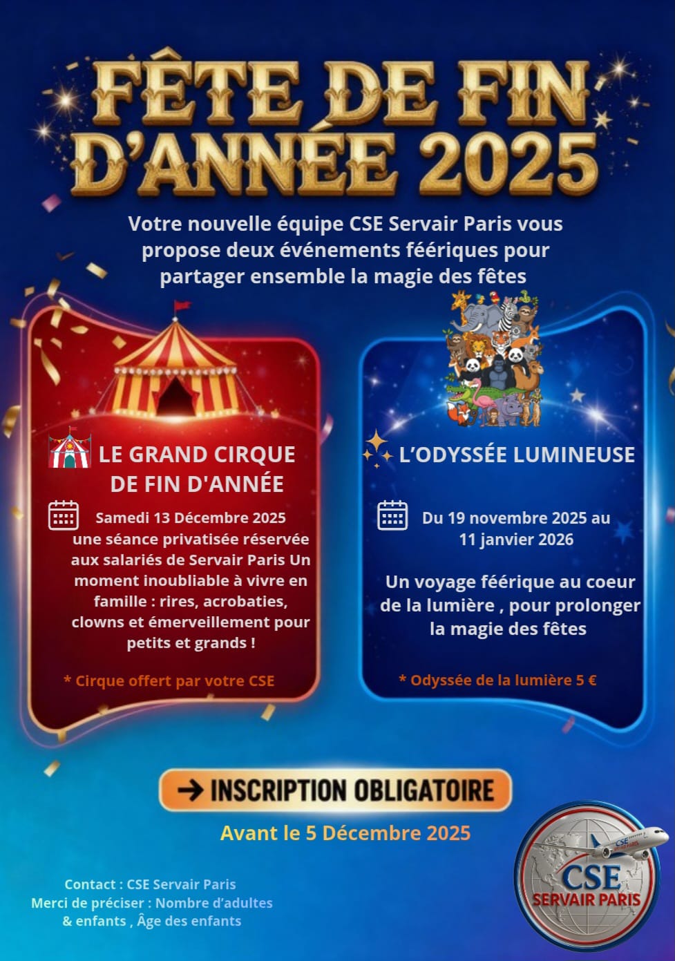 Une fin d'année 2025 sous le signe de l'émerveillement avec le CSE Servair Paris !🎪✨