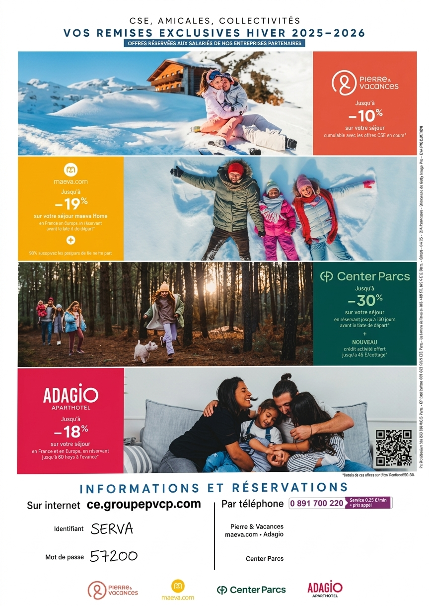 Offres Vacances Hiver 2025-2026 : Réductions Exclusives CSE